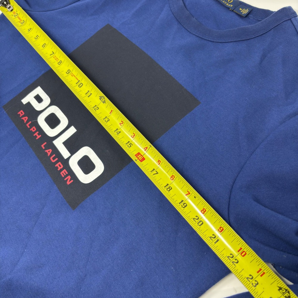 Polo Ralph Lauren Men's M Navy Contrast Box Logo Double-Knit Sweatshirt - Picture 3 of 7